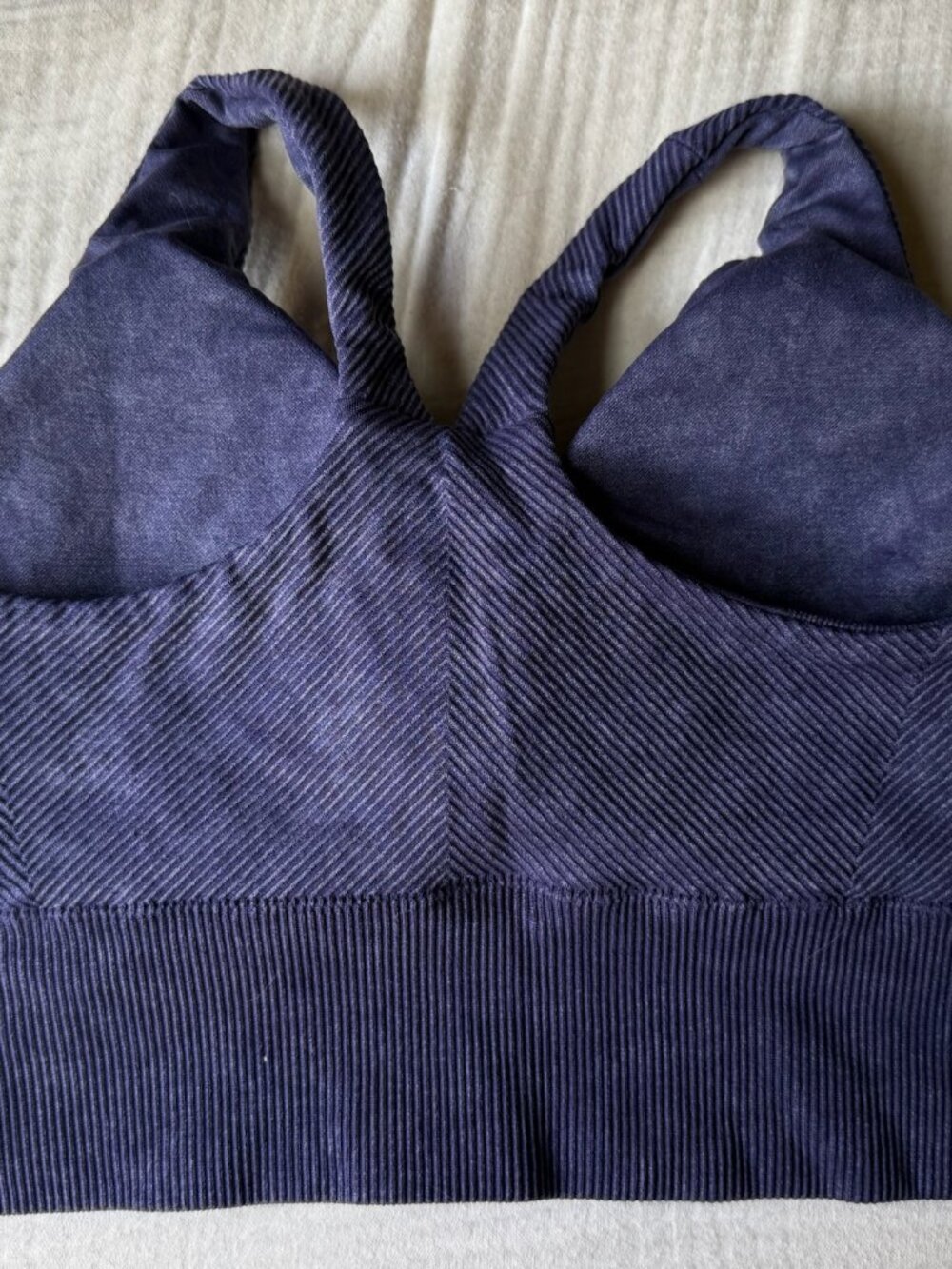 All In Motion Purple Ribbed V-neck Longline Seamless Sports Bra - Sz XL - Picture 5 of 7